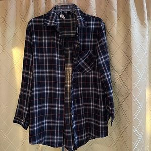Adorable Navy Plaid Button-Up Shirt